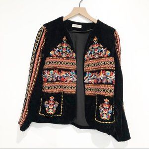 Zara Black Embroidered and Beaded Jacket